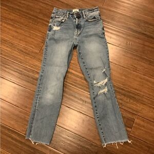 Distressed Blue Denim Jeans